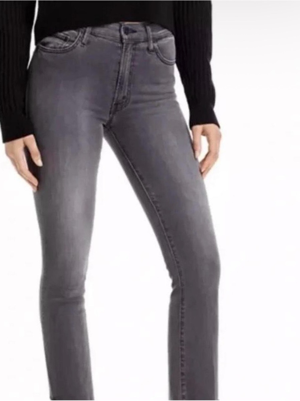 MOTHER Grey High-Rise Skinny Jeans